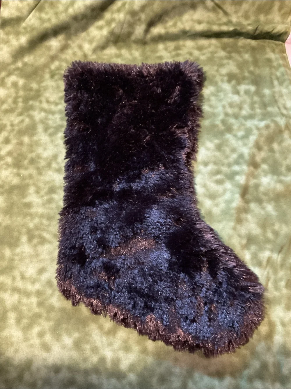 Hobby Lobby Plush Faux Fur Stocking - Black NWT